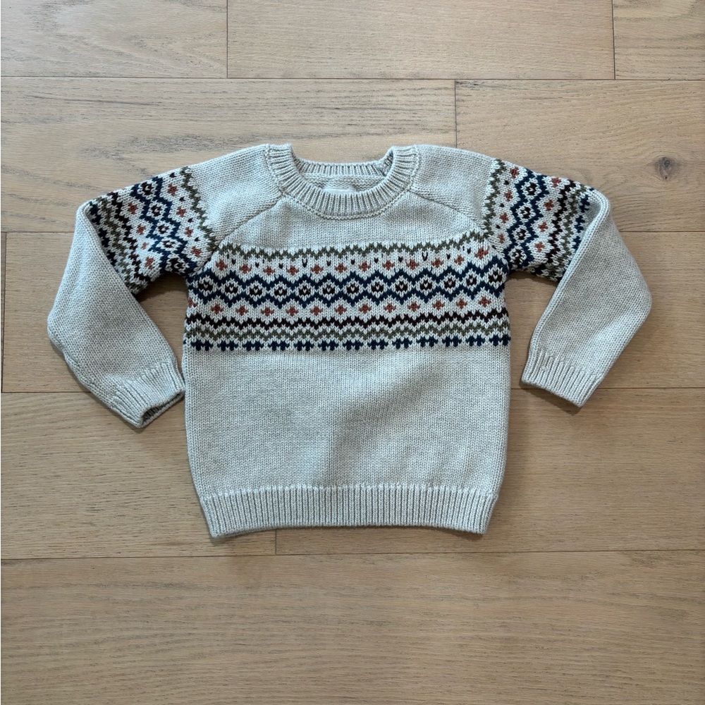 Little planet by Carter’s cream chunky sweater, size 3T.